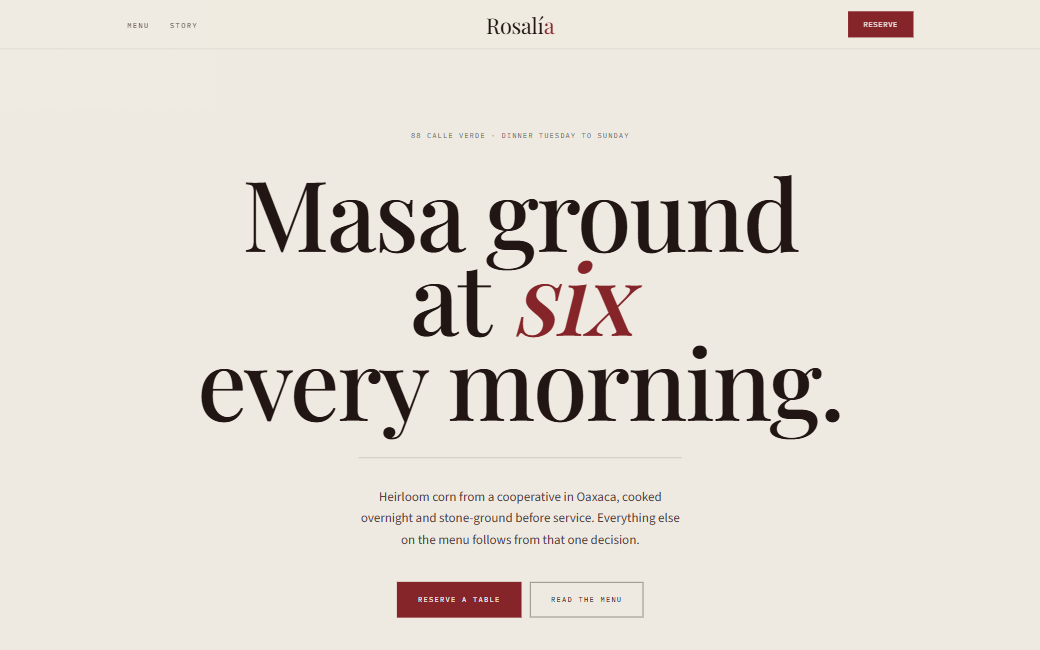 Home page of the Rosalía site